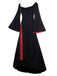 1930s Velvet Bell-Sleeve Wednesday Addams Style Dress