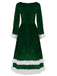 1940s Christmas Santa Faux Fur Trim Velvet Dress