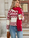 Red & White 1950s Christmas Fair Isle Knit Sweater