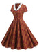 1950s Peter Pan Collar Plaid Swing Dress