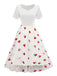 1950s Sweetheart Neck Cherry Mesh Dress