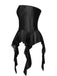 Black 1980s Gothic Strapless Lace Corset Top