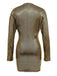 Gold 1980s Deep V Sparkle Ruched Bodycon Dress