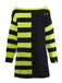 1980s Halloween Lace-Up Striped Distressed Knit Sweater