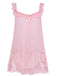 1950s Bow Lace Trim Sheer Mesh Babydoll Nightgown