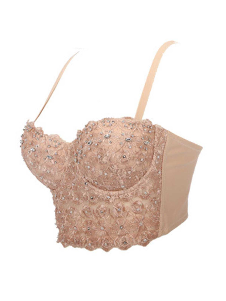 1980s Strap Sparkling Rhinestone Corset