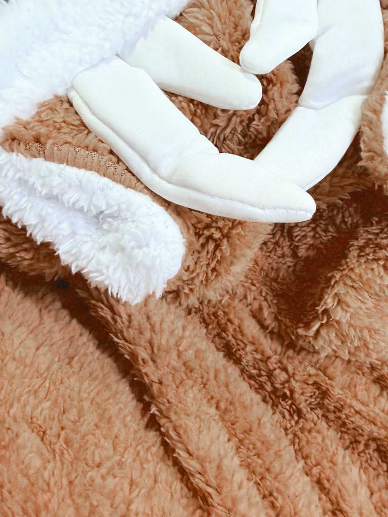 1960s Christmas Reindeer Hooded Coral Fleece Dress