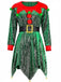 Green 1950s Sequin Christmas Elf Costume Set