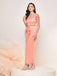 1960s Sheer Fringe Belted Bodycon Dress