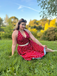 Red 1950s Polka Dot Halter Dress