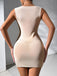 1980s Square Neck Crystal Bodycon Dress