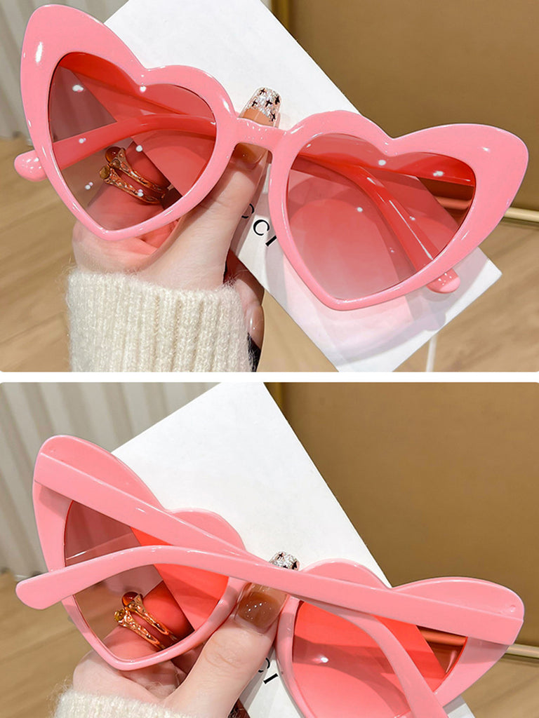 Vintage Curved Heart Frame Sunglasses