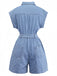 Blue 1980s Denim Button-Down Utility Romper