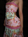 Dark Pink 1930s Floral Tiered Maxi Dress