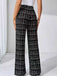 Black 1930s Plaid High Waisted Wide-Leg Pants