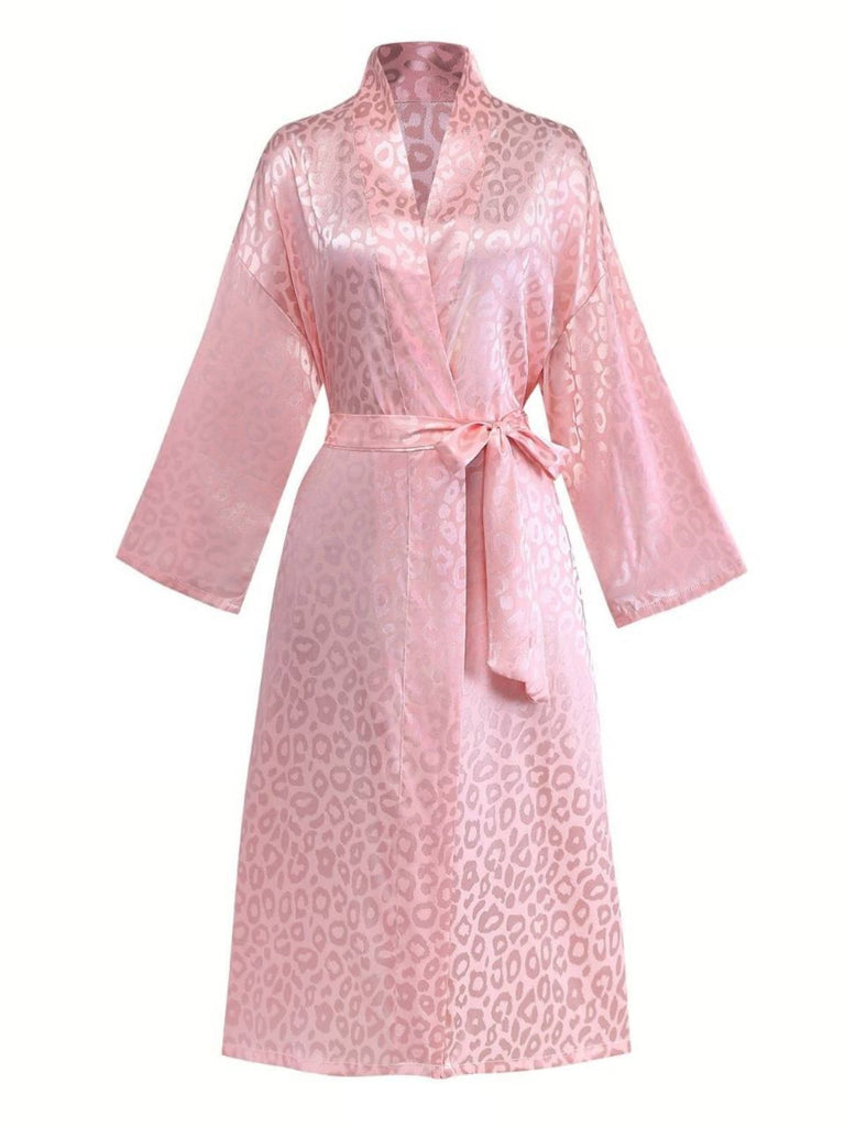 1950s Leopard Print Lace-Up Robe