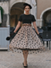 Black 1950s Polka Dot Swing Vintage Dress