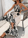 White 1930s Silhouette Plants Spaghetti Straps Jumpsuit