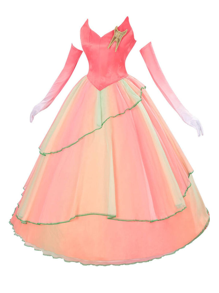 Pink 1970s Wicked Witch Glinda Top & Skirt Set