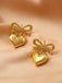 Valentine Alloy Bow Heart Drop Earrings