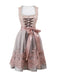 2PCS Orange Pink 1950s Jacquard Dress & Mesh Embroidered Apron