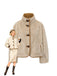 Beige 1980s Fuzzy Reversible Buttoned Coat