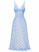 Light Blue 1930s Strap Lace Heart Nightgown