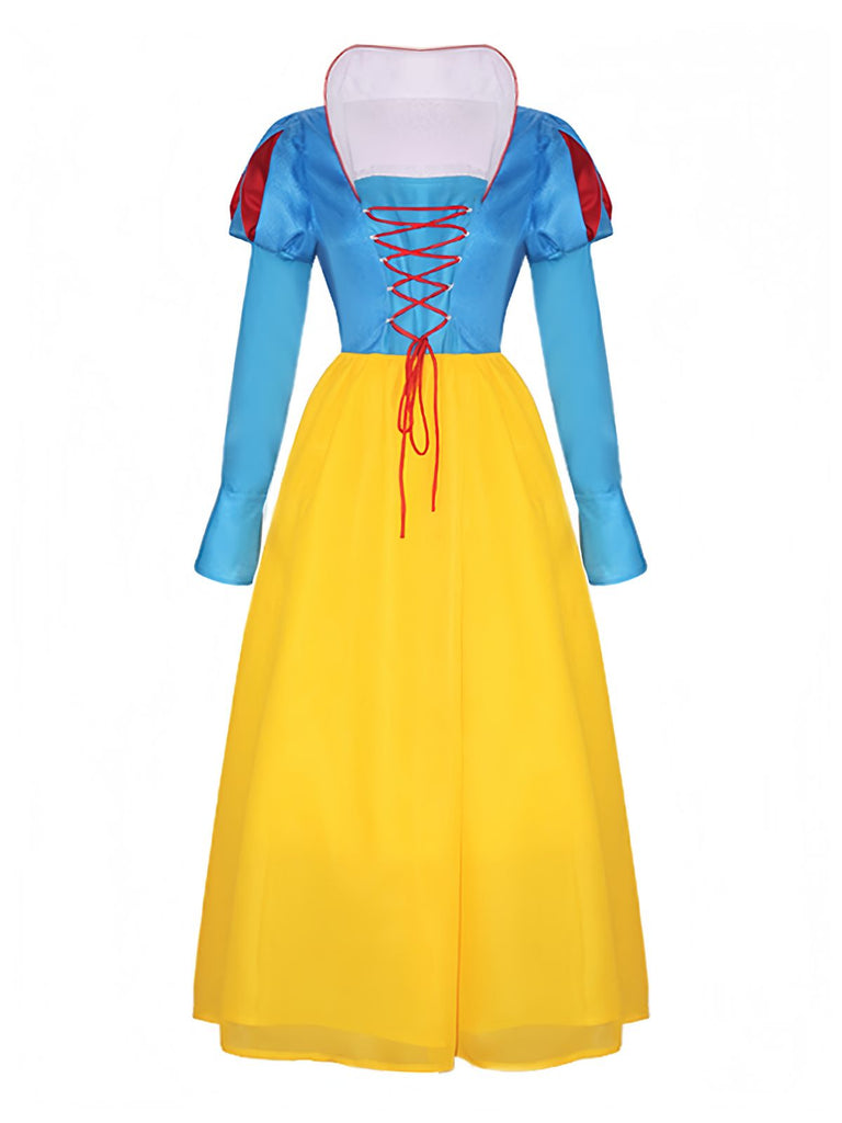 1940s Snow White Style Mesh Patchwork Dress