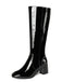 Vintage Patent Leather Block Heel Knee-High Boots