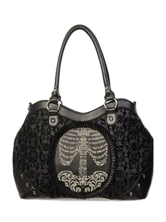 Black Gothic Skeleton Lace Handbag