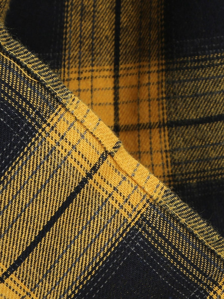 1950s Polka Dot Belt Plaid Pleated Skirt