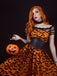 1950s Halloween Lace Off-shoulder Swing Dress