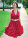 Red 1950s Polka Dot Halter Dress
