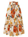 1970s Boho Floral Bow Tiered Skirt