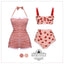 1950s Lace Strawberry Cami Tankini Set