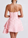 1970s Strapless Roses Jacquard Dress