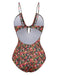 1930s Spaghetti Strap Ditsy Floral One-Piece Swimsuit