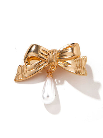 3D Bow Pearl Drop Hair Clip - vintage fashion, retro style