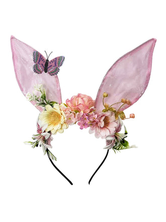 3D Floral Butterfly Mesh Rabbit Headband - vintage fashion, retro style