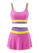 3PCS 1950s Contrast Color Zigzag Trim Tankini Set & Cover-Up, vintage fashion, retro style - perfect for women who love vintage and retro fashion