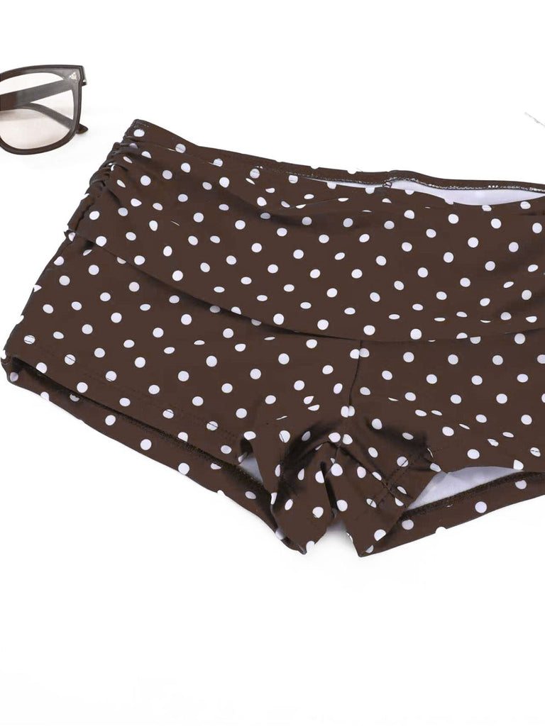 3PCS 1950s Polka Dot Halter Tie Shorts Bikini Set, vintage swimsuit, pin-up swimwear - perfect for women who love vintage and retro fashion