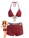 3PCS 1950s Polka Dot Halter Tie Shorts Bikini Set, vintage swimsuit, pin-up swimwear - perfect for women who love vintage and retro fashion