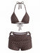 3PCS 1950s Polka Dot Halter Tie Shorts Bikini Set, vintage swimsuit, pin-up swimwear - perfect for women who love vintage and retro fashion