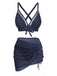 3PCS 1950s Solid Metal Button Bikini Set: beautiful vintage swimwear, retro swimsuit, pin-up style with timeless appeal