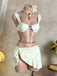 3PCS 1950s Solid Metal Sun Chain Accent Bikini Set & Cover-Up: beautiful vintage swimwear, retro swimsuit, pin-up style with timeless appeal