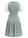 3PCS 1950s Square Neck Floral Dress & White Puff Top & Apron, vintage dress, retro fashion, rockabilly, pin-up fashion - perfect for women who love vintage and retro fashion