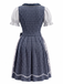 3PCS 1950s Square Neck Floral Dress & White Puff Top & Apron, vintage dress, retro fashion, rockabilly, pin-up fashion - perfect for women who love vintage and retro fashion