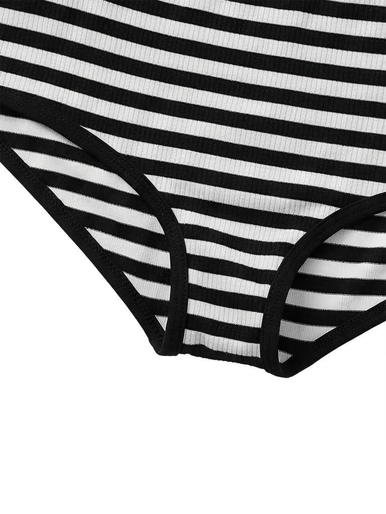 3PCS 1980s Striped Bikini Set & Sheer Cover-Up Tank: beautiful vintage swimwear, retro swimsuit, pin-up style with timeless appeal