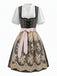 3PCS Black 1950s Square Neck Dress & Floral Apron & Lace Top, vintage dress, retro fashion, rockabilly, pin-up fashion - vintage inspired fashion