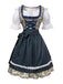 Blue 1950s Square Neck Two Piece Set 3